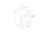 Bertazzoni Master 60cm Dual Fuel Single Oven Range Cooker in Stainless Steel_Dimensions