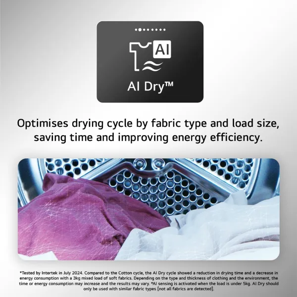LG RHX7010TWB 10kg DUAL Inverter Heat Pump™ Dryer in White_ai dry