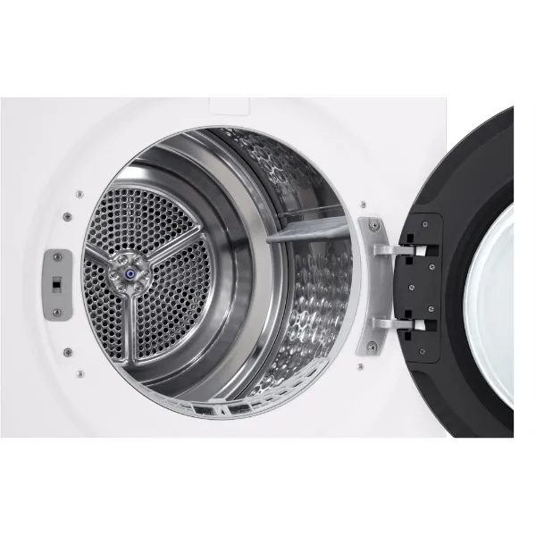 LG RHX7010TWB 10kg DUAL Inverter Heat Pump™ Dryer in White_open door