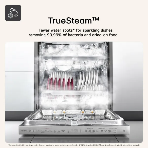 LG DF587HMS 14 Place Setting TrueSteam™ Full Size Freestanding Dishwasher in Matte Black_truesteam