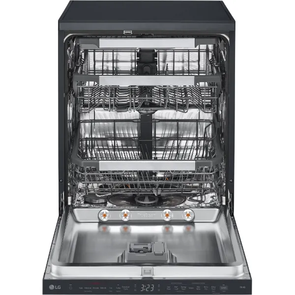 LG DF587HMS 14 Place Setting TrueSteam™ Full Size Freestanding Dishwasher in Matte Black_interior empty