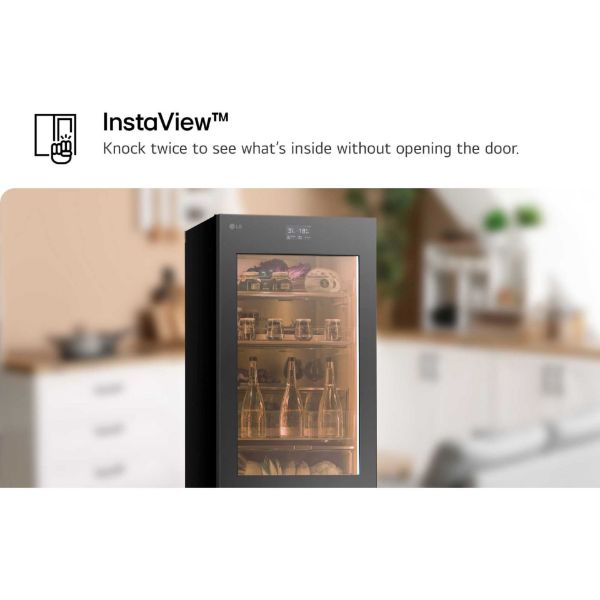 LG GBG7190CEV 349L InstaView™ Fridge Freezer in Essence Black Steel_instaview