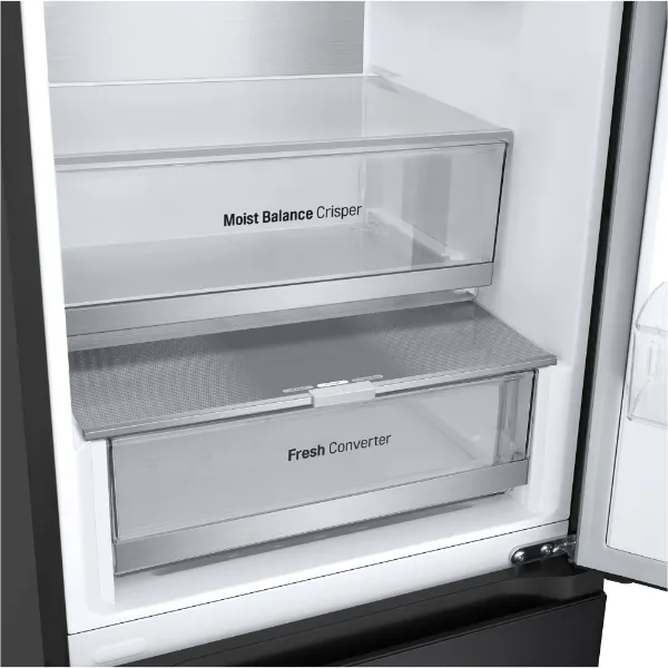 LG GBV5240CEP 387L NatureFRESH™ Tall Fridge Freezer in Essence Matte Black_drawers