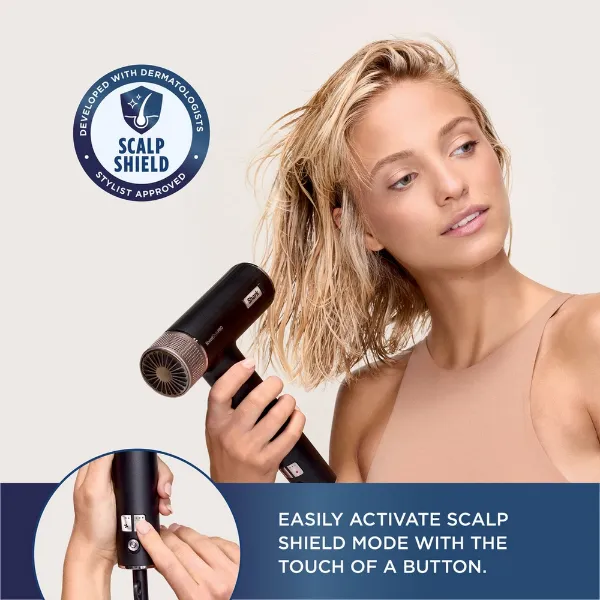 Shark HD731UK SpeedStyle Pro 3-in-1 High-Velocity Hair Dryer System - Black_scalp shield mode