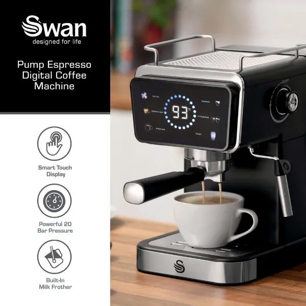 Swan SK22113BLK Espresso Coffee Machine - Black_features