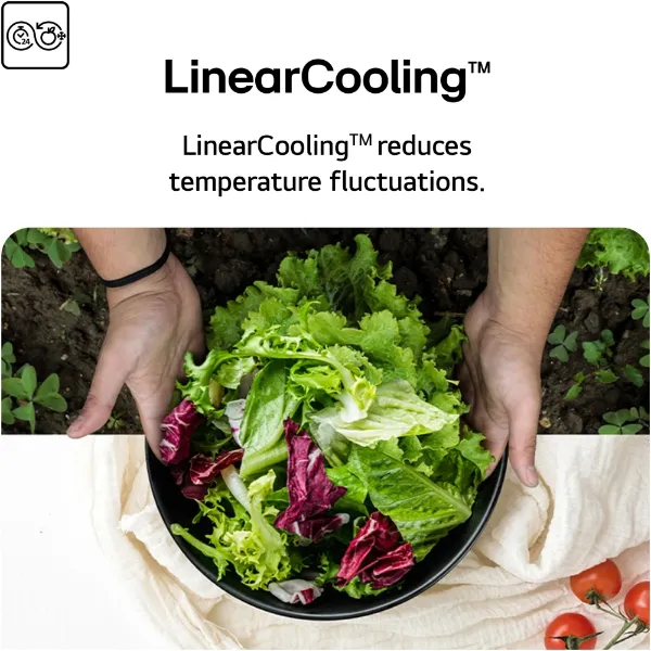 LG GSLC41PYPE 641L NatureFRESH Side-By-Side American Style Fridge Freezer in Prime Silver_linear cooling