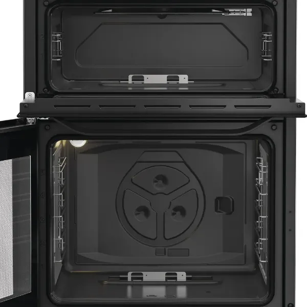 Hotpoint HDG6GDCB1 60cm Gas Double Cooker with Glass Lid - Black_interior