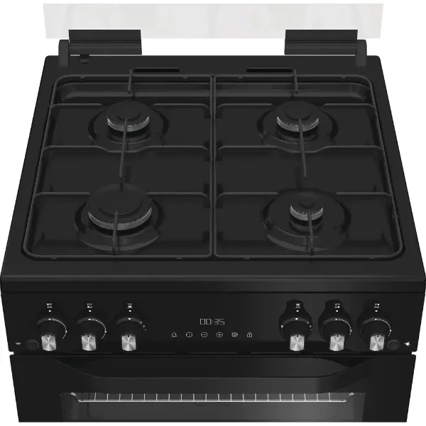 Hotpoint HDG6GDCB1 60cm Gas Double Cooker with Glass Lid - Black_hob