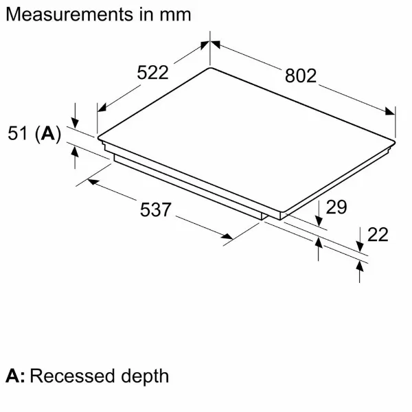 Bosch PIV831HB1E 80.2cm Induction Hob in Black_measurements
