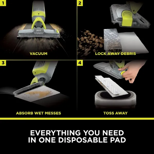Shark VM200UK Shark VacMop Cordless 2-in-1 Vacuum Mop with Targeted Spray - 9 Min 30 Sec Run Time - Charcoal Grey_disposable pad