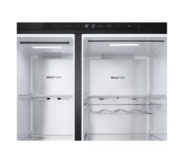 LG GSXE91EVAD 628L InstaView™ Side-By-Side American Style Fridge Freezer in Essence Black Steel_shelves