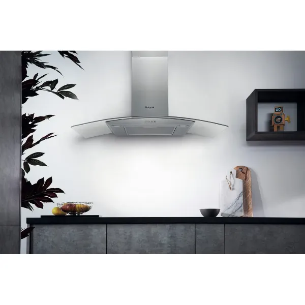Hotpoint PHGC94FLMX 90cm Chimney Cooker Hood in Stainless Steel 