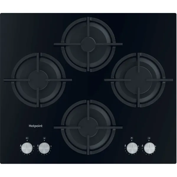Hotpoint HGS61SBK 60cm Gas Hob with Front Control in Black