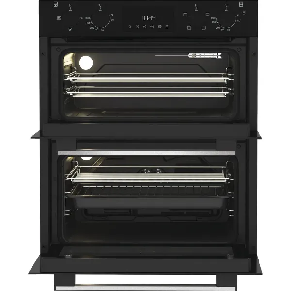 Hotpoint DUH10DB 72cm Built Under Double Fan Oven with Enamel Liners