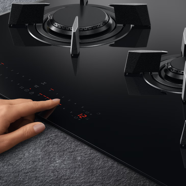 AEG HVB8453IB 80cm 9000 Touch Sure Gas On Glass Hob