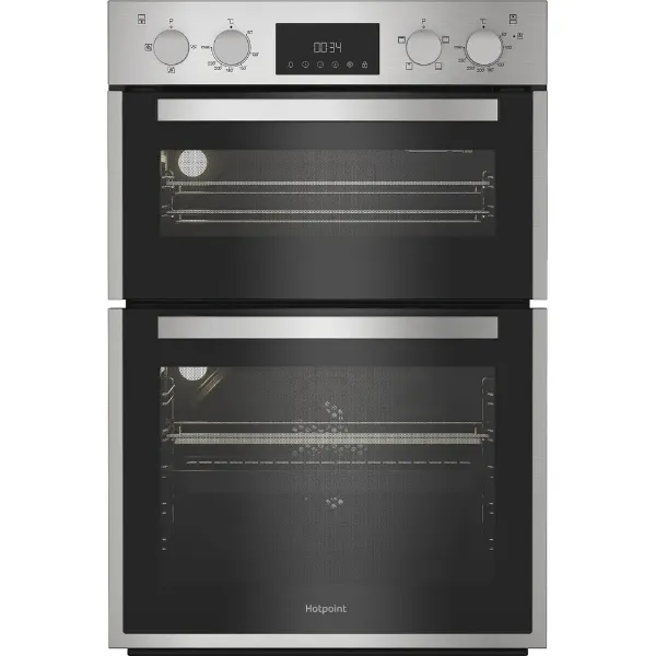 Hotpoint DIH10DIX 89cm Built In Double Fan Oven with Enamel Liners