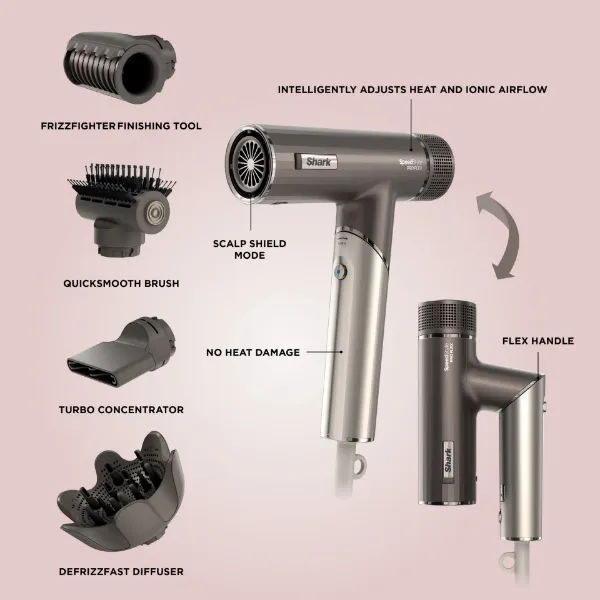 Shark HD542UK SpeedStyle Pro FLEX 4-in-1 High-Velocity Hair Dryer System - Mocha Silver_accessories