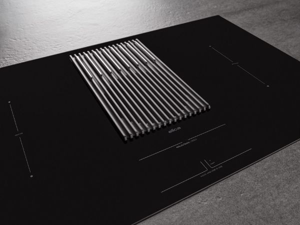 Elica NikolaTesla NT-LIBRA-EVO-BL 80cm Wide Venting Hob in Black_side view