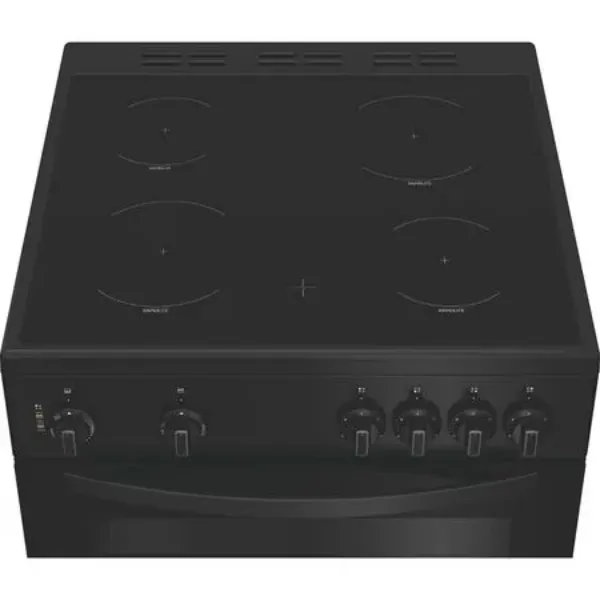 Indesit IDE6VMB 60cm Electric Double Cooker with Ceramic Hob in Black