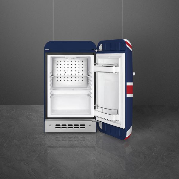 Smeg FAB5RDUJ6 40cm 50s Style Right Hand Hinged Free Standing Refrigerator In Union Jack
