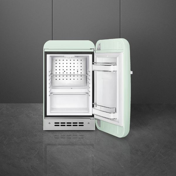 Smeg FAB5RPG6 40cm 50s Style Right Hand Hinged Free Standing Refrigerator In Pastel Green