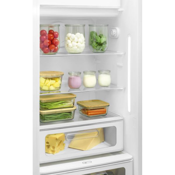 Smeg FAB28LBL6UK 60cm 50s Style Left Hand Hinged Free Standing Refrigerator In Black