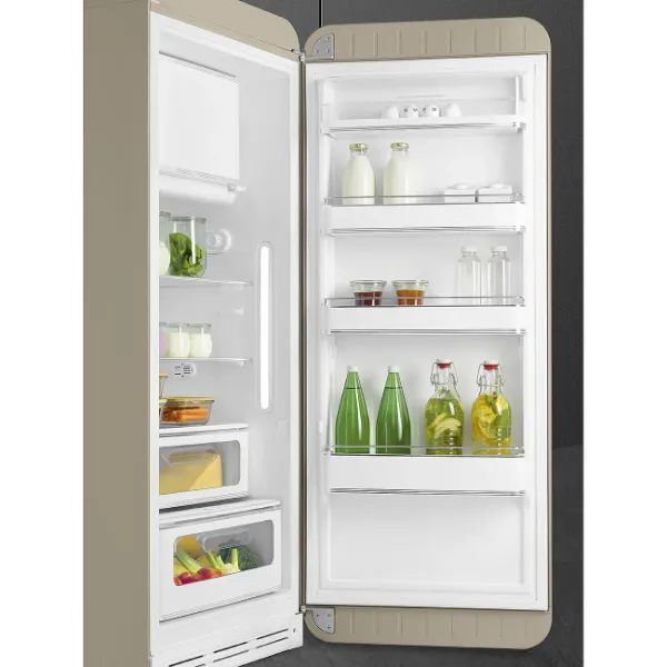 Smeg FAB28RDPP6 60cm 50’s Style Right Hand Hinged Free Standing Refrigerator In Perfectly Pale