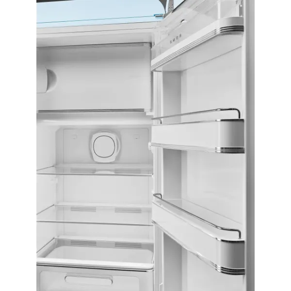 Smeg FAB28RPB6UK 60cm 50’s Style Right Hand Hinged Free Standing Refrigerator In Pastel Blue