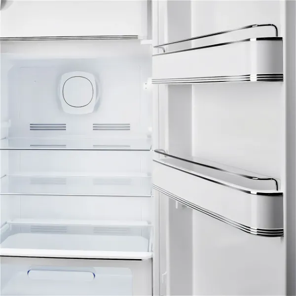 Smeg FAB28RPK6 60cm 50’s Style Right Hand Hinged Free Standing Refrigerator In Pastel Pink