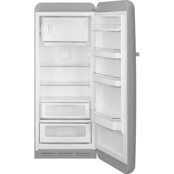 Smeg FAB28RSV6 60cm 50’s Style Right Hand Hinged Free Standing Refrigerator In Silver