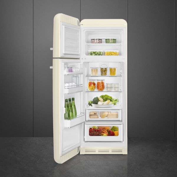 Smeg FAB30LCR6UK 60cm 50’s Style Fridge Freezer Left Hand Hinged In Cream