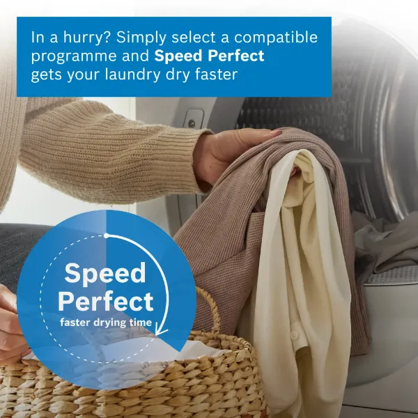 Bosch WRB247C9GB Series 8 9kg Heat Pump Tumble Dryer in White