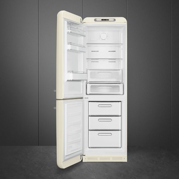 Smeg FAB32LCR6UK 60cm 50’s Style Fridge Freezer Left Hand Hinged In Cream