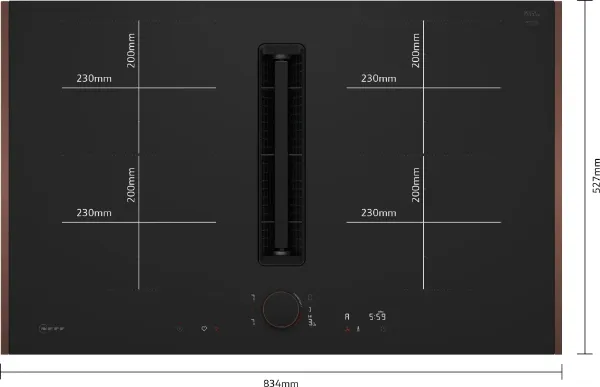 Neff V68YYX4B0 Flex Design 80cm Induction hob with Integrated Ventilation System in Matt Black