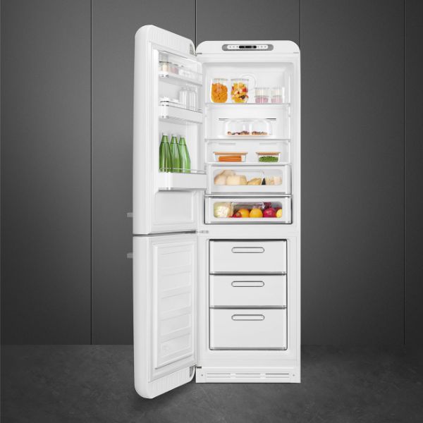 Smeg FAB32LWH6UK 60cm 50’s Style Fridge Freezer Left Hand Hinged In White