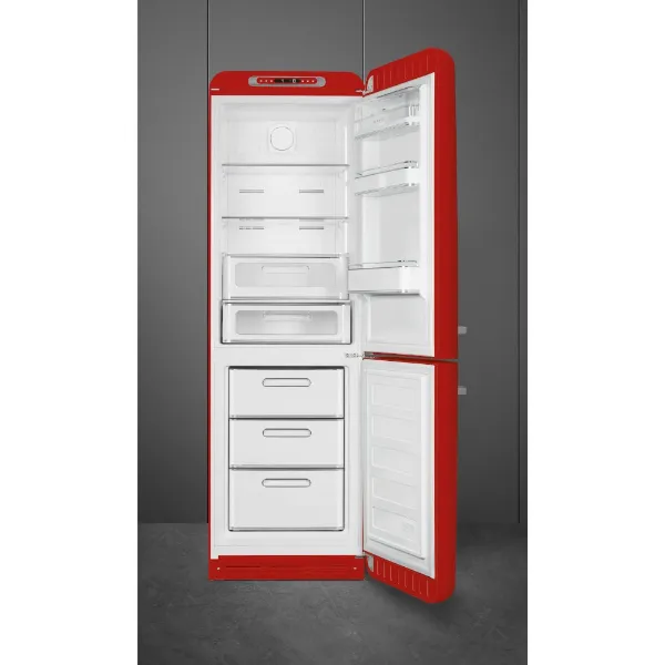 Smeg FAB32RRD6UK 60cm 50s Style Fridge Freezer Right Hand Hinge In Red