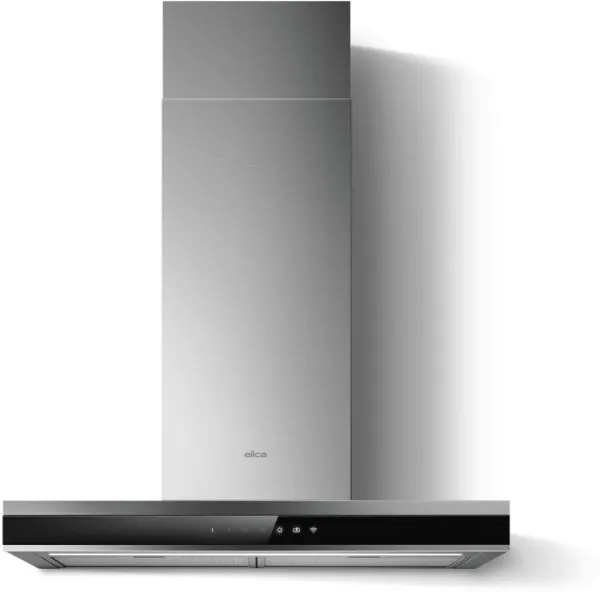 Elica ADELE-AT-BSS-90 90cm Wide Wall Mounted Cooker Hood in Stainless Steel/Black Glass
