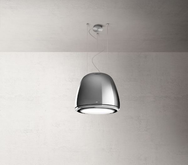 Elica DIVA-HM 50cm Suspended Island Hood in Heavy Metal Polished Stainless Steel