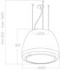 Elica DIVA-HM 50cm Suspended Island Hood in Heavy Metal Polished Stainless Steel