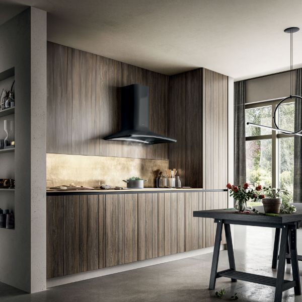 Elica DOLCE-BLACK 85cm Wall Mounted Cooker Hood in Black 