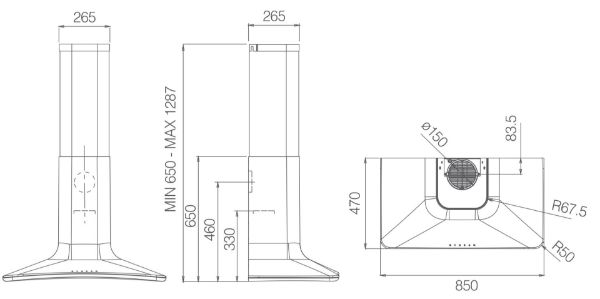 Elica DOLCE-SAGE 85cm Wall Mounted Cooker Hood in Sage