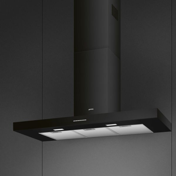 Smeg KBT110BL 110cm Universal Chimney Cooker Hood in Black
