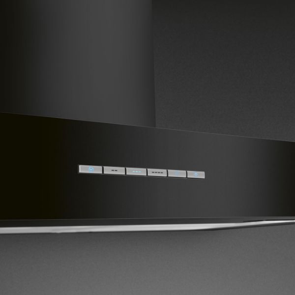 Smeg KBT900BL 90cm Universal Chimney Cooker Hood in Black