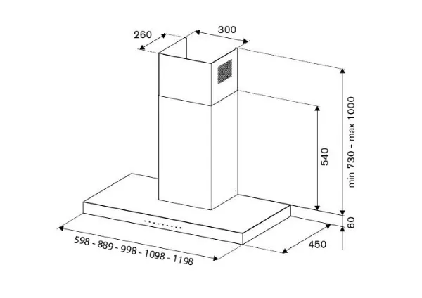 Bertazzoni KT110P1XV Master Series 110cm T-Shaped Wall Mounted Cooker Hood in Stainless Steel