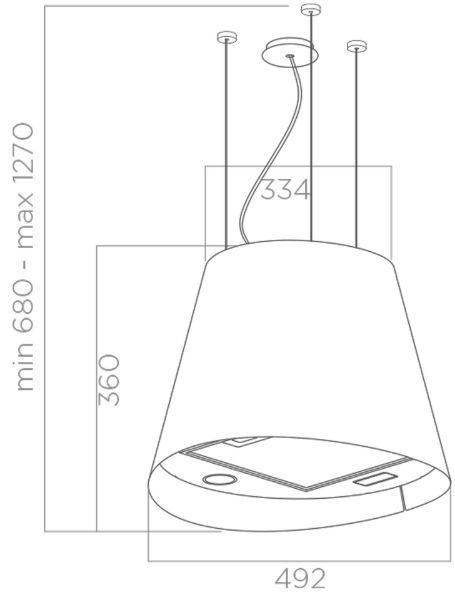 Elica JUNO-LED-SS 50cm Island Pendant Cooker Hood in Stainless Steel