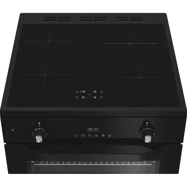 Hotpoint HDE6IDC2B1 60cm Electric Double Cooker with Induction Hob in Black
