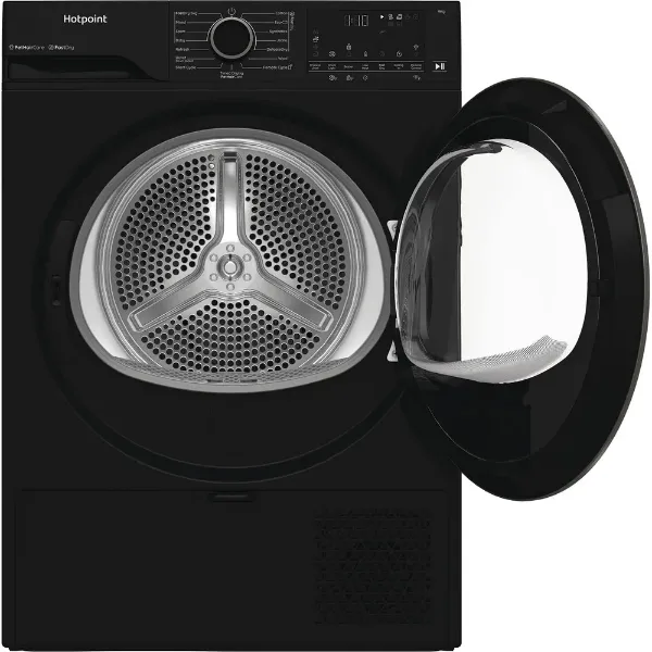 Hotpoint CHD94MBBSUK 9kg Fabric Care Heat Pump Tumble Dryer with HomeWhiz in Black