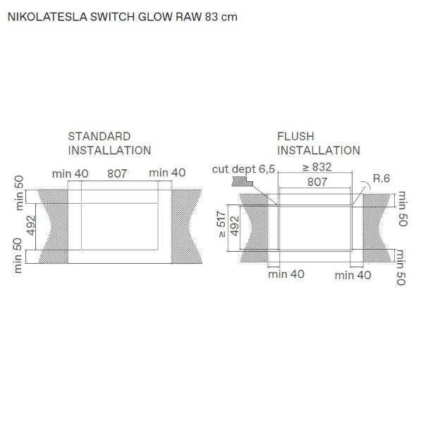Elica NT-SW-GL-EVO-RA NikolaTesla Switch Glow Raw 80cm Induction Venting Hob in Black