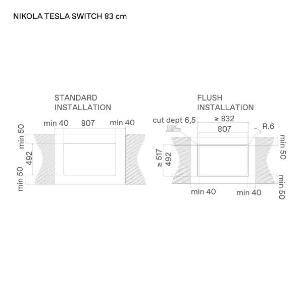 Elica NT-SWH-EVO-BL NikolaTesla Switch 83cm Venting Hob in Black 