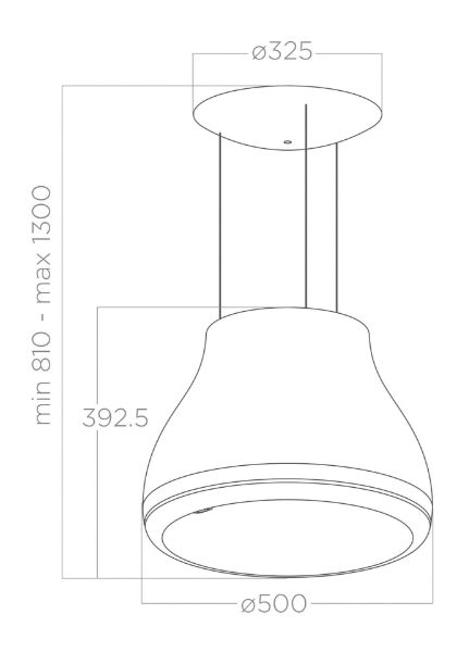 Elica SHINING-RUST 50cm Ceiling-Mounted Pendant Cooker Hood in Rust Finish